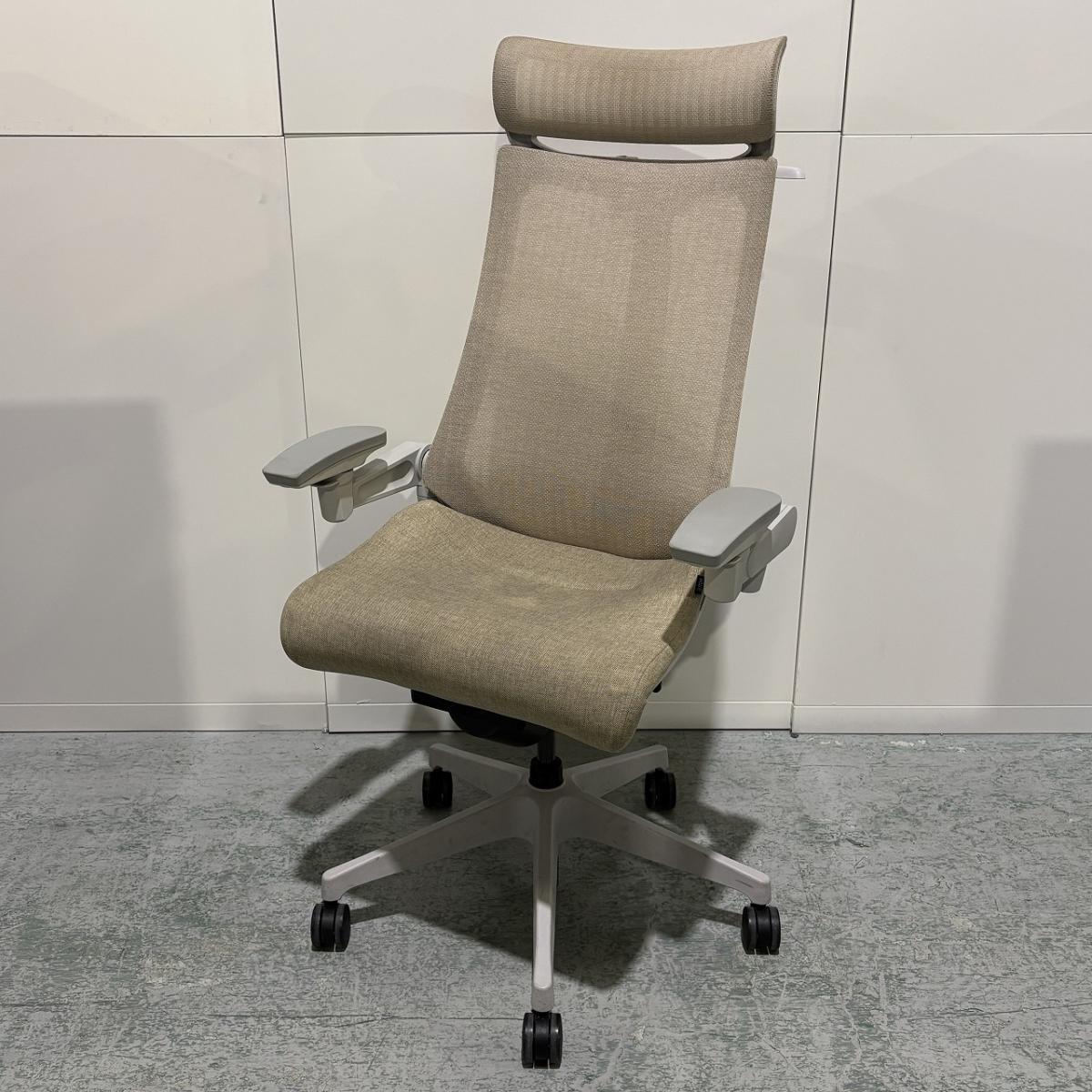 中古】アクト メッシュ 樹脂 イトーキ/ITOKI 肘付ハイバックチェア 