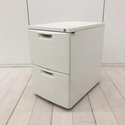 【A4ファイルが2段分収納可能！人気の2段ホワイトワゴン！】■イトーキ(ITOKI)製　CZシリーズ　デスクインワゴン　2段ワゴン　W400×D590×H620mm　■キャスター付き　■シリンダー錠　■ホワイト 【弊社使用欄：A01078185】