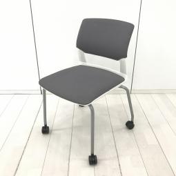【在庫入替セール品!(本在庫限定価格)】【コンパクト/会議室/人気】 ■コクヨ(KOKUYO)製 CK-160 シリーズ スタッキングチェア ■背面:布タイプ ■キャスター付き ■グレー【弊社使用欄:A01061754】【HU】