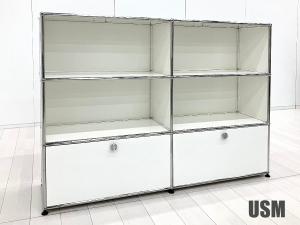 USMハラー 2列3段キャビネット ピュアホワイト 現行ソフトクローズ仕様 D350 OPOPEX ホールパネル