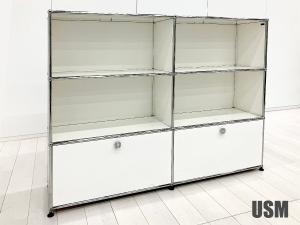 USMハラー 2列3段キャビネット ピュアホワイト 現行ソフトクローズ仕様 D350 OPOPEX エンドパネル