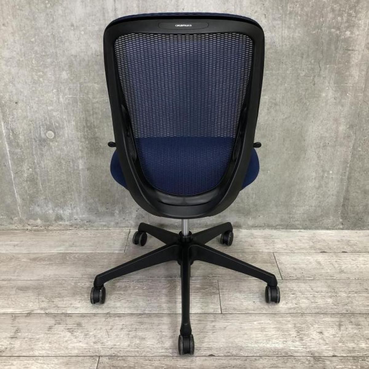 中古】シルフィーメッシュ オカムラ/okamura 肘無ローバックチェア