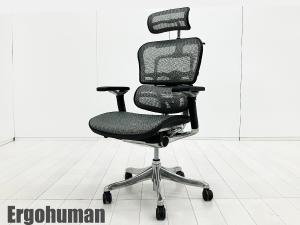Ergohuman/ エルゴヒューマン　プロ　ヘッドレスト付　メッシュ  グレー