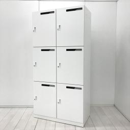 【フリーアドレスの相棒！ダイヤル錠タイプの6人用メールロッカー！】■コクヨ(KOKUYO)製　エディア(EDIA)シリーズ　6人用ロッカー　パーソナルロッカー　H1810㎜　■投函口付　■シリンダー錠　■ホワイト　※非常解除キーは付属ございません。/オススメ(おすすめ) /人気商品 【弊社使用欄：A01073393】