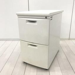 【在庫入替セール品！】デスク横に置いて収納と作業スペースを同時に確保！収納量抜群な2段脇机が入荷！
■イトーキ/CZ/ホワイト　収納付きサイドデスク