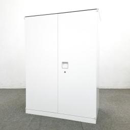 【見栄えの良いホワイト天板付きタイプ！】■オカムラ　レクトラインシリーズ　両開き書庫　ホワイト　天板付【Okamura　Rectline】