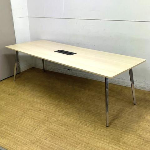 ウチダ レムナ(LEMNA) 会議テーブル インテリア性が高く落ち着いた雰囲気に W2400×D900のレアサイズ 天板:ライトファインウッド 脚:ポリッシュ 4~6名様仕様推奨サイズ