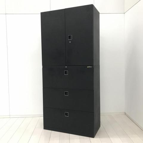 【中古】レクトライン 4B312F ZK25/4BG3ZC ZK25 オカムラ（okamura） ハイキャビネット／両開き＋3段ラテラル