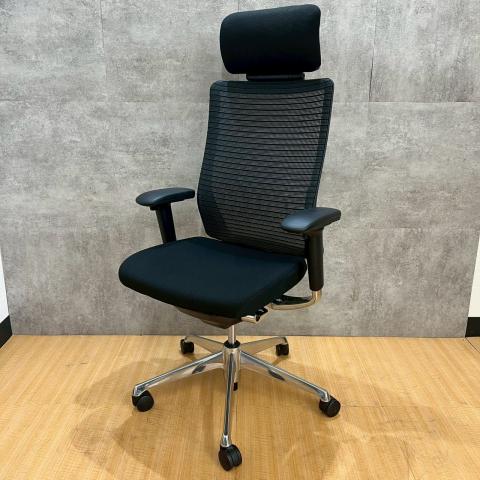 【中古】コーラルメッシュ CQ8ABR FSH1 オカムラ（okamura） 肘付ハイバックチェア