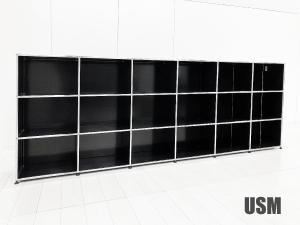 【引き取り限定】USMハラー　６連3段キャビネット　グラファイトブラック　サイドボード　D350　OPOPOP