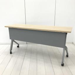 【在庫入替セール品!(本在庫限定価格)】【フレキシブルに活躍する便利アイテム!】■オカムラ サイドスタックテーブル W1500×D450×H720mm 幕板付き ■カラー:ナチュラル木目 【弊社使用欄:A01061521】【HU】