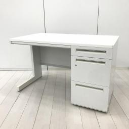 【在庫入替セール品！（本在庫限定価格）】【収納も充実！　使い勝手の良い横幅1200㎜！定番のスタンダードデスク！】■ウチダ(UCHIDA)製　スカエナ(SCAENA)シリーズ　片袖机　W1200×D700㎜　■配線Sタイプ　■シリンダー錠　■オフホワイト【弊社使用欄：A01060899】【HU】