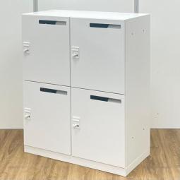 【フリーアドレスの相棒！ダイヤル錠タイプの4人用メールロッカー！】■コクヨ(KOKUYO)製　エディア(EDIA)シリーズ　4人用ロッカー　パーソナルロッカー　■投函口付　■ダイヤル錠　■ホワイト　オフィスバスターズ　梅田本店