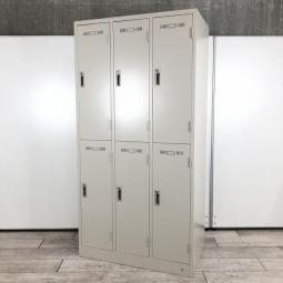 【カギ作成可能！】【省スペースに6名分の収納可能！常に人気の高い更衣用ロッカー！】■生興製　SLKシリーズ　6人用ロッカー　更衣ロッカー　3列×2段　■シリンダー錠　■ニューグレー　【移転や増員を検討されている方にオススメ！】