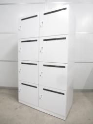 【在庫入替セール品！】【2列4段で省スペースに設置！人気のモバイルロッカー！】■コク製　8人用メールロッカー　ホワイト　H1540mm　シリンダー錠タイプ　パーソナルロッカー【KOKUYO　iNON】