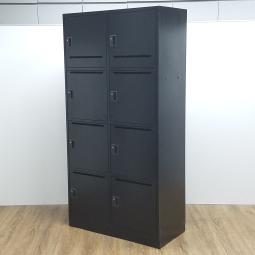 【訳あり品：側面など目立つキズあり】井上金庫　ブラック　W900xD450xH1820サイズ　投函口付　シリンダー　安心の鍵管理×省スペース設計！　8人分をスマート収納！！　8人用パーソナルロッカー！！※保障対象外品になります。