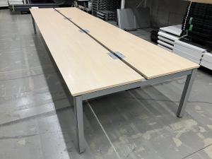 【6～8名での使用に最適な幅4800mm！】■コクヨ（KOKUYO）　ワークゲート　■W4800×D1400×H720㎜　■ナチュラル天板×シルバー脚【弊社使用欄：A01053301】【関東倉庫在庫品】