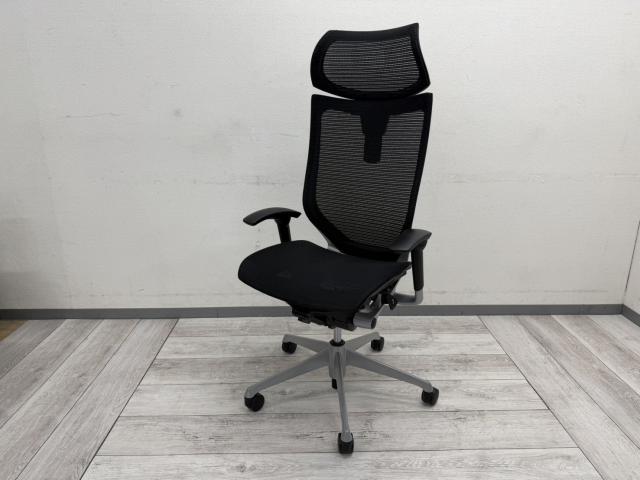 【中古】バロンメッシュチェア CP81CR　FDH1 オカムラ（okamura） 肘付ハイバックチェア