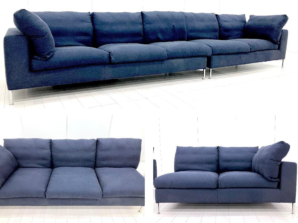 美品■カッシーナ■BOX■2人掛けワイドソファ■フェザー■ナス紺■69.6万円 中古】 Cassina/カッシーナ ソファー 595467 - 中古オフィス家具なら