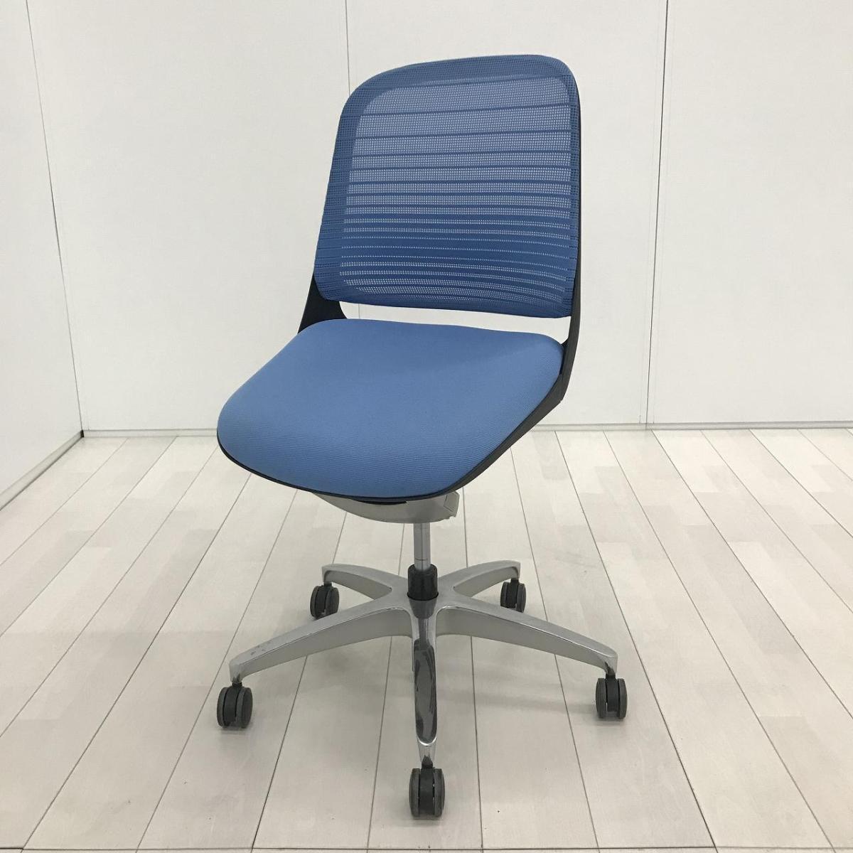 中古】ルーチェ 81L1JR FGR5 オカムラ/okamura 肘無ローバックチェア 
