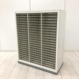 希少/人気/オススメ　イナバ(Inaba)製　クリスタルトレイ　ローキャビネット　W900×H1120㎜　■ホワイト　■3列×浅型22段