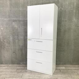 【6台入荷】大量収納可能！オフィスの資料や備品を整理整頓！人気のホワイト書庫が入荷！観音開き＋引き出しタイプ！
■内田洋行/HS(ハイパーストレージ)/ホワイト