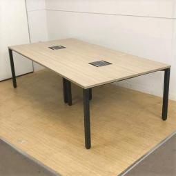 イトーキ　アクトリンク　ワークテーブル　W2800（1400＋1400）×D1400サイズ　天板：アッシュドオークM　脚：ブラック　アジャスター脚【愛知・名古屋・豊田・静岡・浜松】
