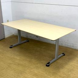 コクヨ アリーナT ミーティングテーブル W1800×D900サイズ T字脚 天板:ライトナチュラル 脚:シルバー 4~6名様推奨サイズ