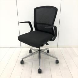【ワンランク上の座り心地！人間工学に基づいた快適なオフィスチェア】■ウチダ(UCHIDA)製　エルフィ(Elfie)チェア　肘付　ミドルバック　背面メッシュ　■固定肘　■ブラック