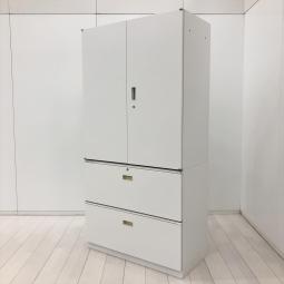 【これ1台で書類整理の問題が解決!大容量でスッキリ整理!】■イトーキ(ITOKI)製 シンライン(Thin Line)シリーズ 上下書庫セット (両開き+2段ラテラル) ■ハイキャビネット ■H1790㎜ ■シリンダー錠 ■ホワイト【IB】