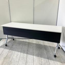 【使い方自由自在！フレキシブルに活躍！】■イトーキ製　サイドスタックテーブル　W1800×D600×H720mm　幕板パネル付　■いま流行りのオシャンティな木目デザイン！　折りたたみテーブル【ITOKI　Slent】【ABW】