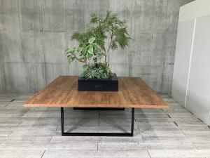 【ナチュラルで落ち着きのある素材で、居心地の良い空間つくり！】■オカムラ（okamura）製　Alt Piazza(アルトピアッツァ)　ライブラリーテーブル　■大型テーブル　スクエア　2枚天板　■木目ナチュラル天板　ブラック脚【関東倉庫在庫品】【ABW商材】【弊社使用欄：A01078143】