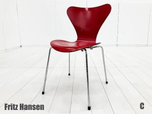 C)Fritz Hansen/フリッツハンセン　セブンチェア　ラッカー/レッド　北欧　ヤコブセン