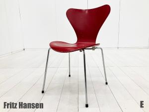 E)Fritz Hansen/フリッツハンセン　セブンチェア　ラッカー/レッド　北欧　ヤコブセン