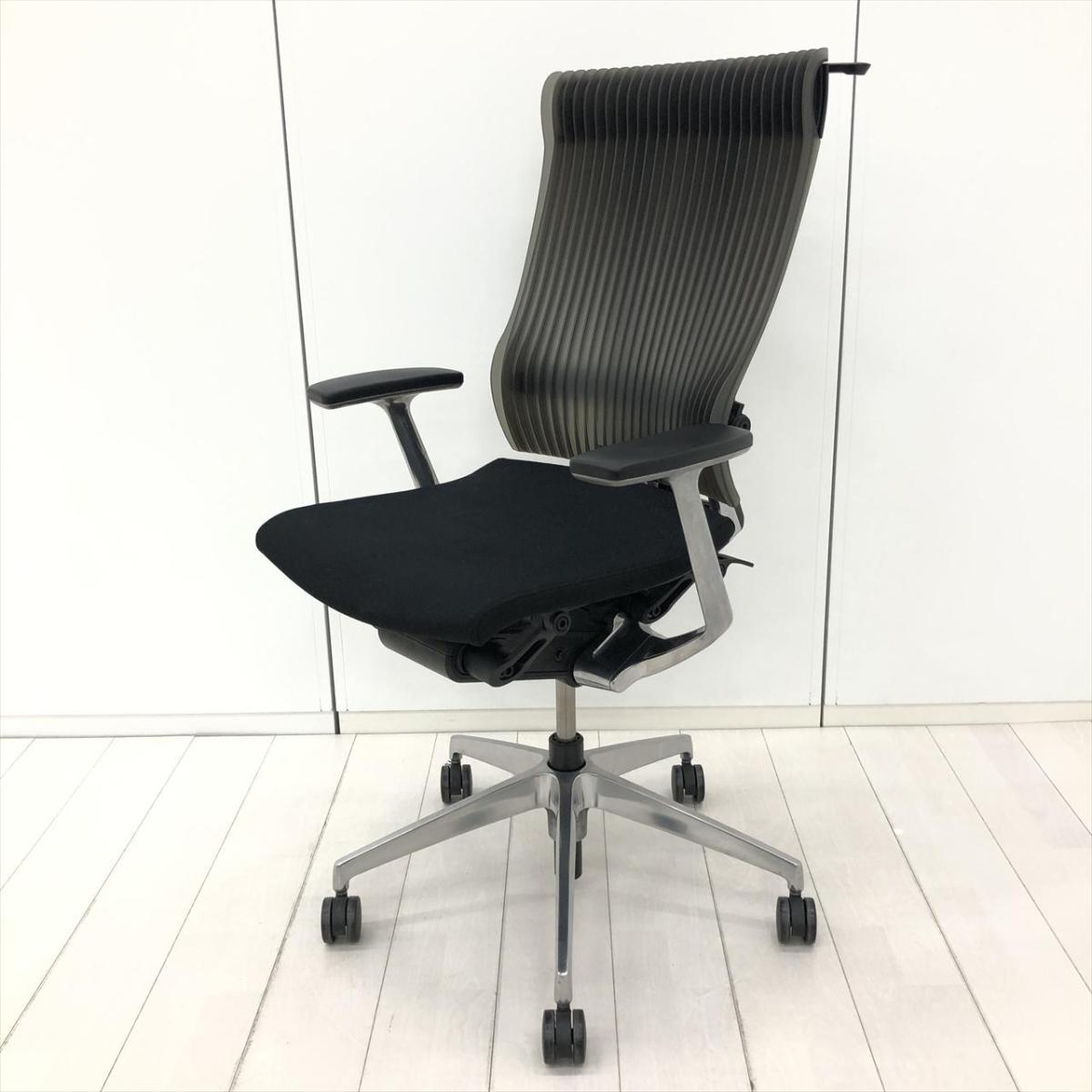中古】スピーナチェア（エラストマー） イトーキ/ITOKI 肘付ハイバック 
