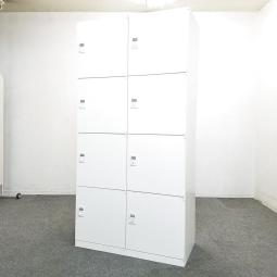 【これ1台で8人分の収納力！増員・拠点開設におすすめ！】■オカムラ(okamura)製　レクトラインシリーズ　8人用パーソナルロッカー　H1810㎜　■ダイヤル錠　■ホワイト　※非常解除キーは付属ございません。