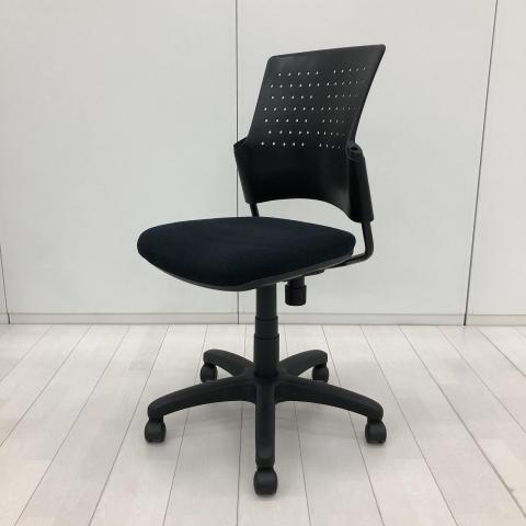 【中古】チェダーCチェア KC-W91SEL-BK BK プラス（PLUS） 肘無ローバックチェア