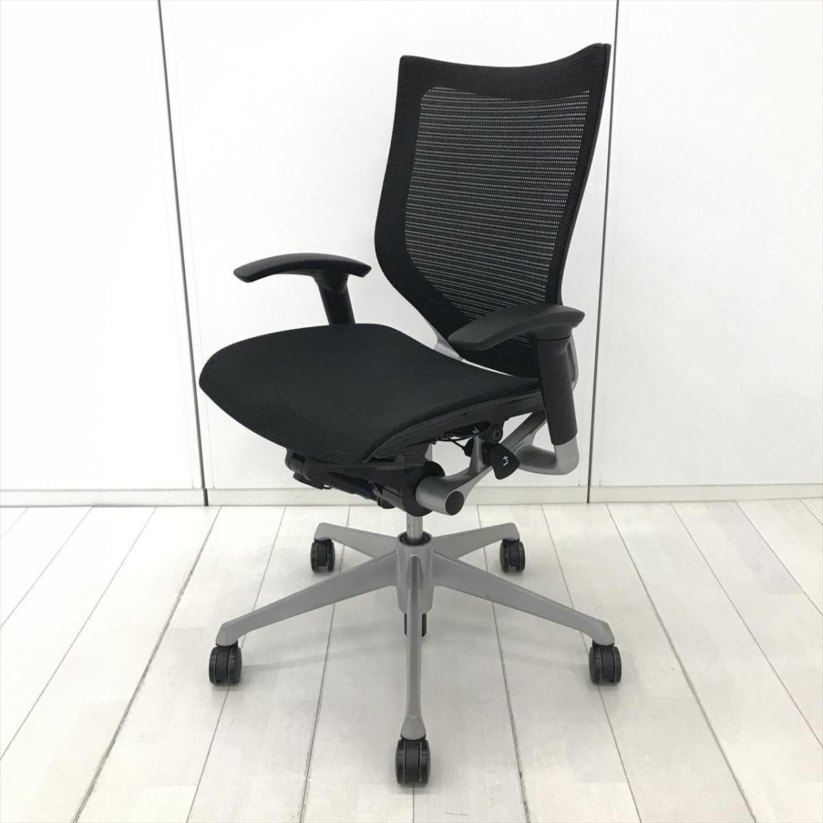 中古】バロンチェア CP83CR FDH1 オカムラ/okamura 肘付ローバック 