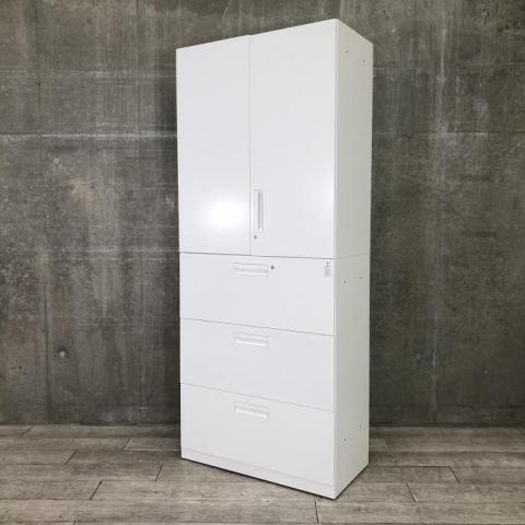 【中古】エディア BWUH-SU59SAWN コクヨ（KOKUYO） ハイキャビネット／両開き＋3段ラテラル