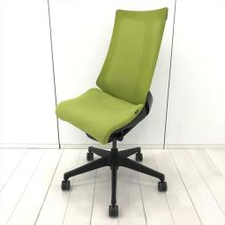 【6月17日入荷予定】イトーキ　アクトチェア　肘無しモデル　プレーンメッシュバック　張地：モスグリーン　フレーム：ブラック　樹脂脚