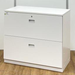 ☆H780mm！【窓下スペースにもフィット！】■イトーキ　シンラインシリーズ　2段ラテラル書庫　ホワイト天板付　■コンパクトサイズが人気！省スペースに設置できる！