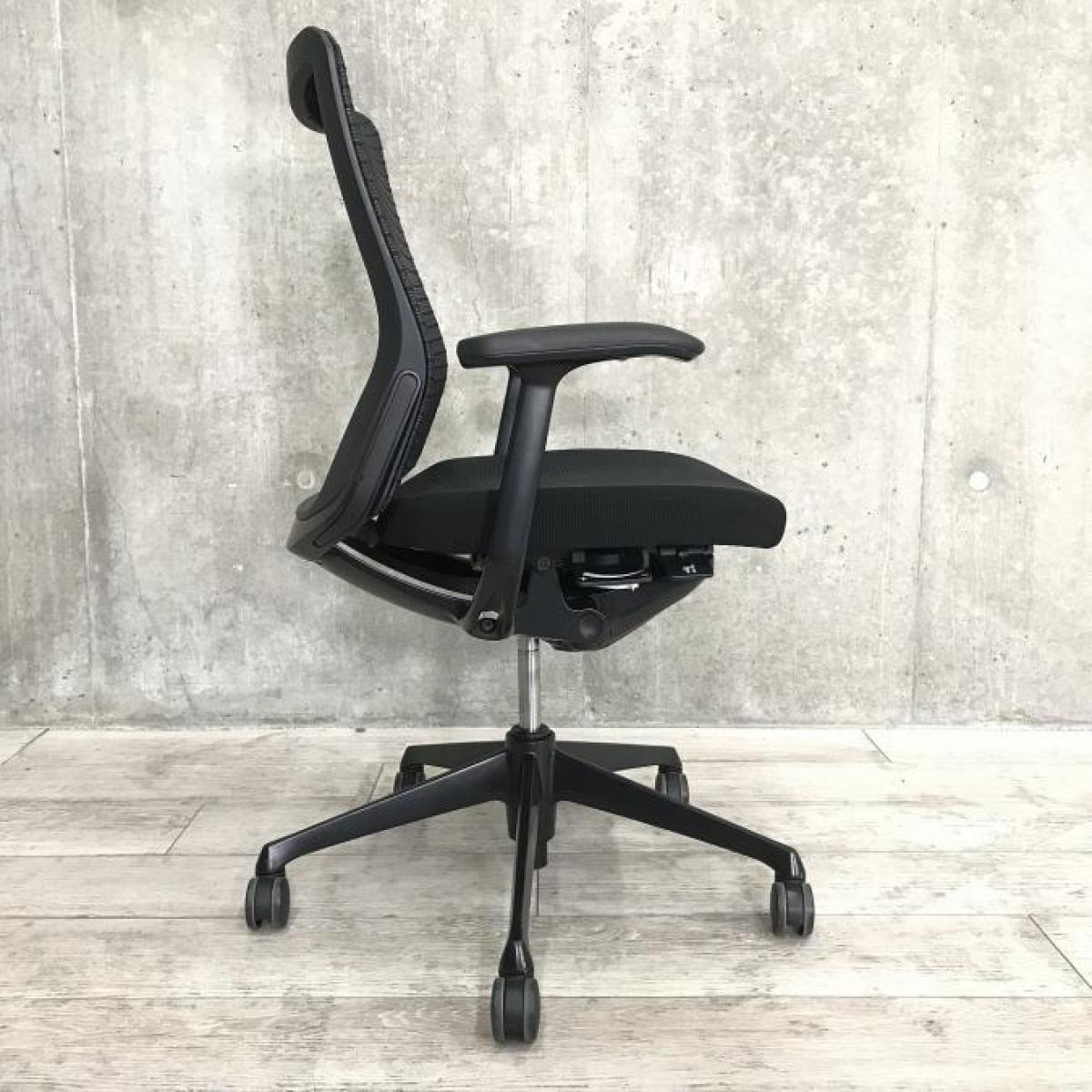 中古】コーラルメッシュ オカムラ/okamura 肘付ハイバックチェア