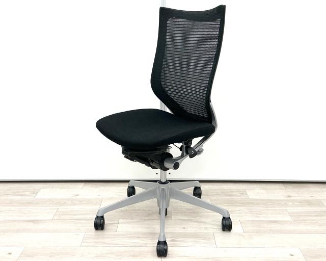 【中古】バロンメッシュチェア  オカムラ（okamura） 肘無ハイバックチェア