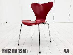 4A)Fritz Hansen/フリッツハンセン　セブンチェア　ラッカー/レッド 北欧 ヤコブセン