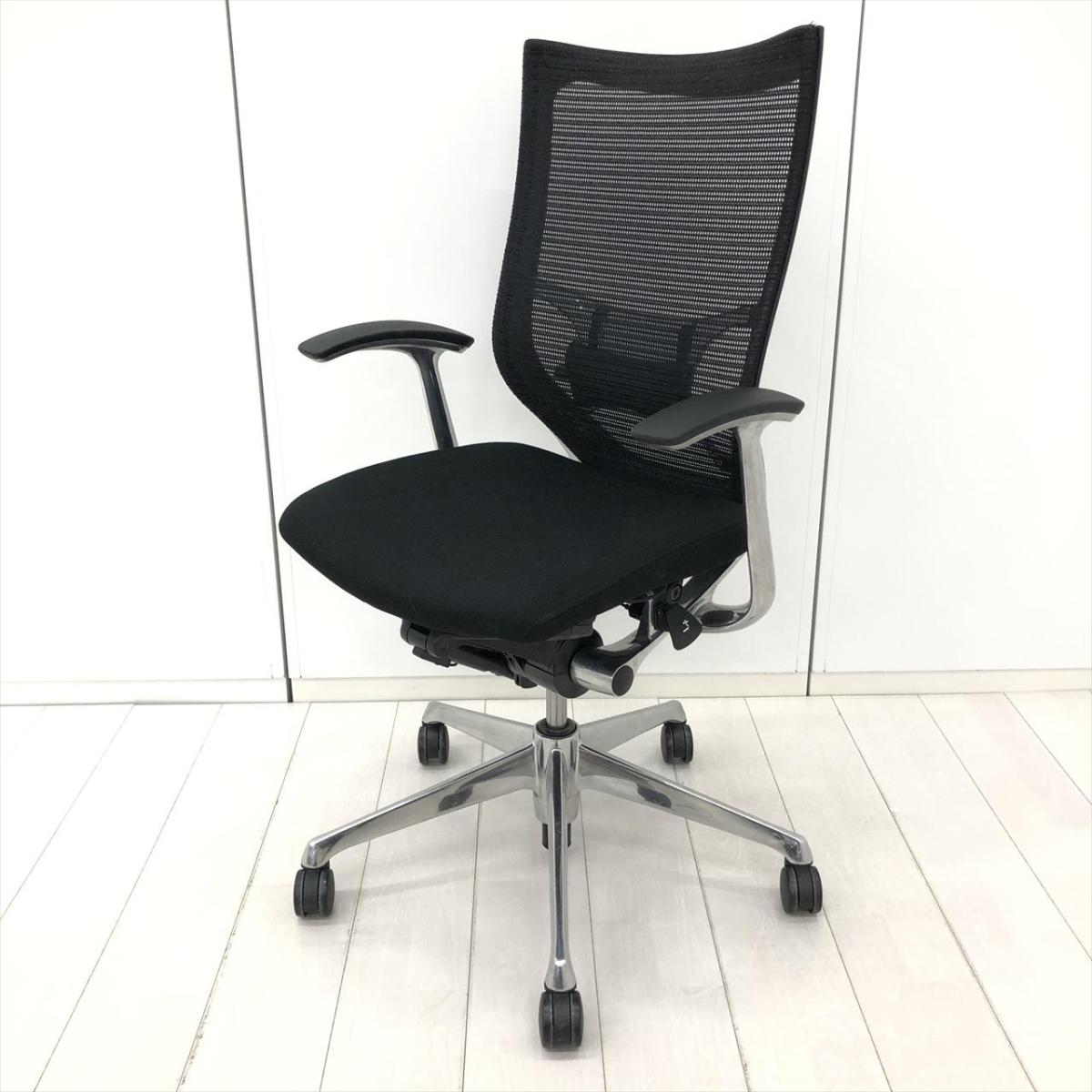 中古】バロンチェア CP45BS FDF1 オカムラ/okamura 肘付ローバック 