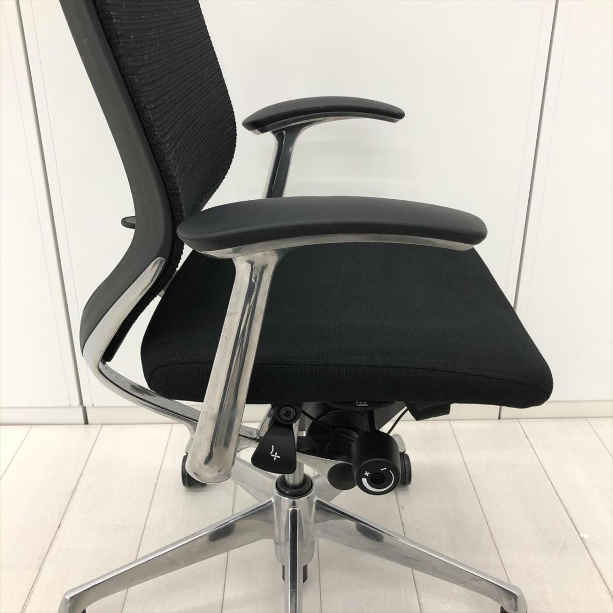 中古】バロンチェア CP45BS FDF1 オカムラ/okamura 肘付ローバック 