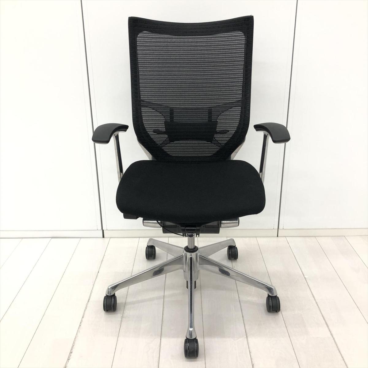 中古】バロンチェア CP45BS FDF1 オカムラ/okamura 肘付ローバック 