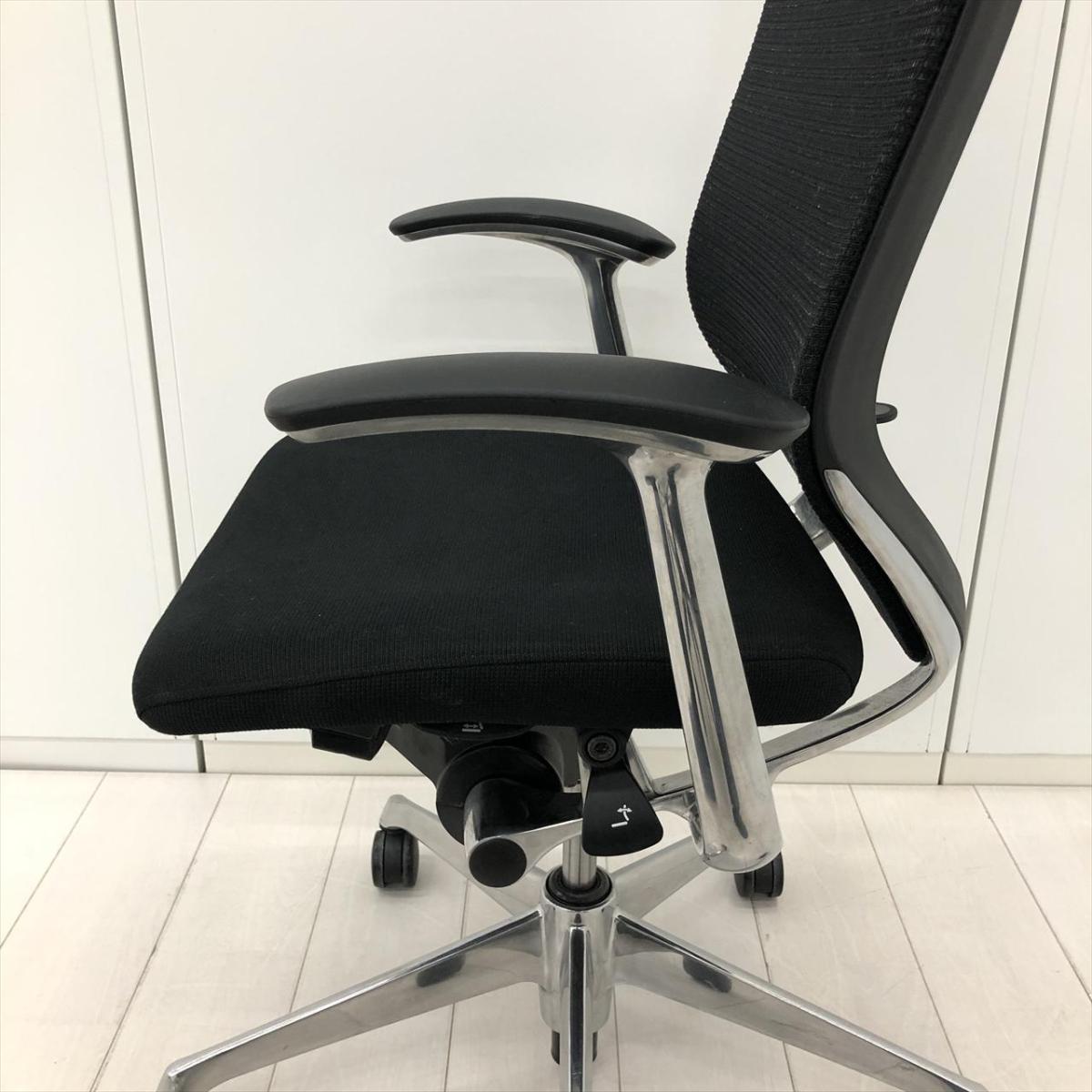 中古】バロンチェア CP45BS FDF1 オカムラ/okamura 肘付ローバック 