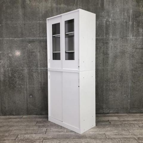 【中古】エスキャビネット  イトーキ（ITOKI） ハイキャビネット／引き違い＋引き違い