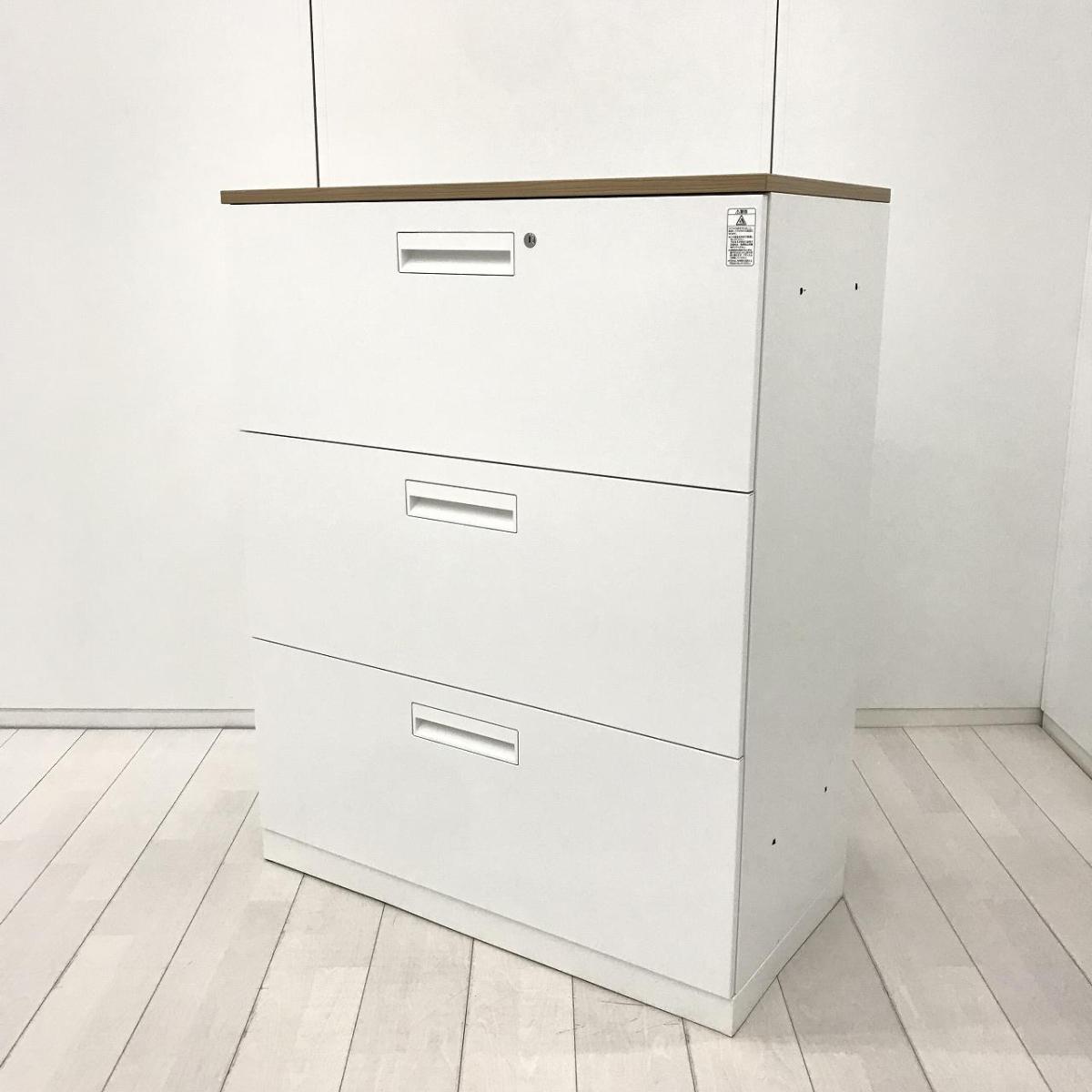中古】エディア コクヨ/KOKUYO ハイキャビネット／両開き＋3段ラテラル 